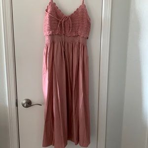 Crocheted knee length dress